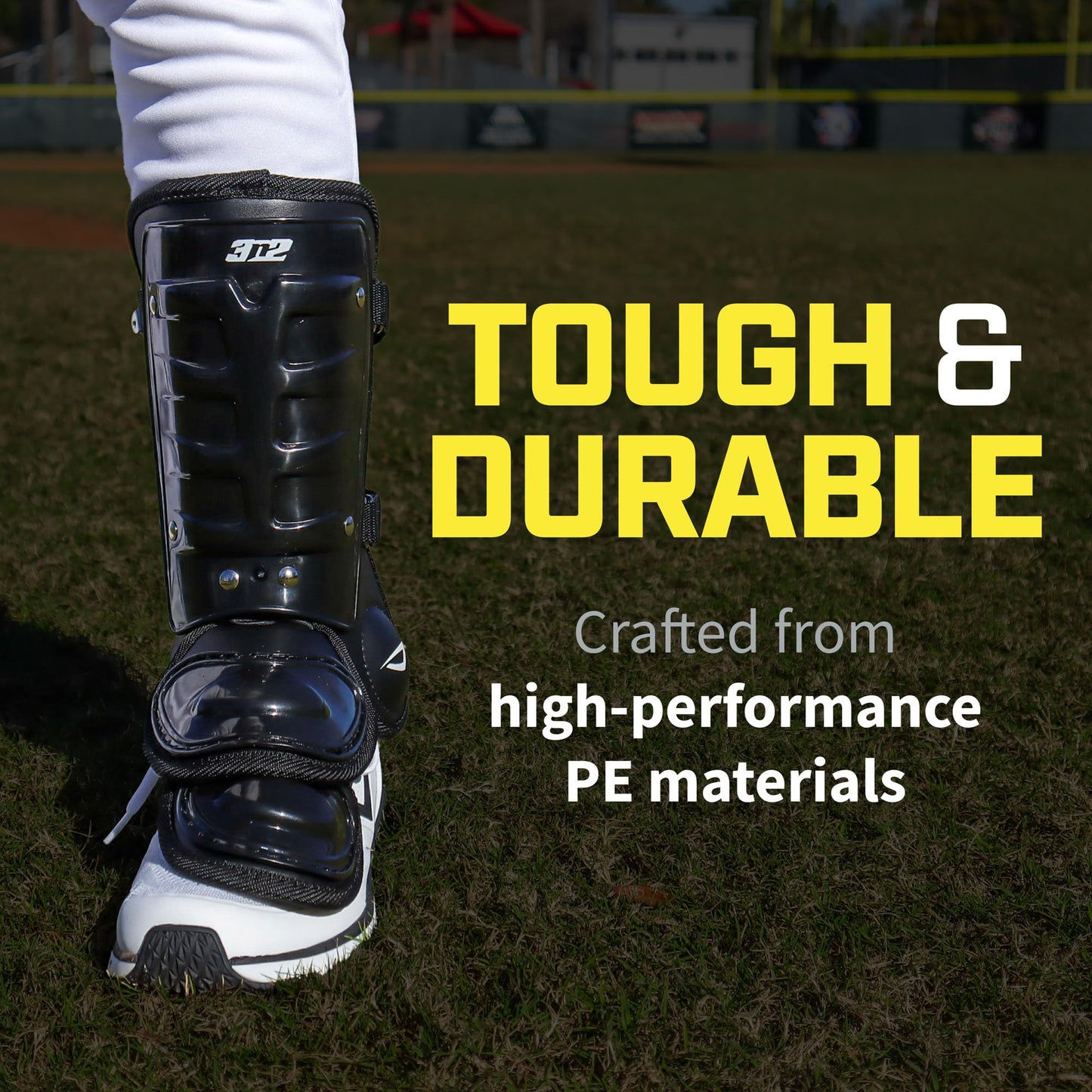 3N2 Batters Pro Clutch Leg Guard for Baseball or Fastpitch Softball, Fully Adjustable Shin, Ankle and Foot Protection, Quick-Release Buckles - Ambidextrous - Royal