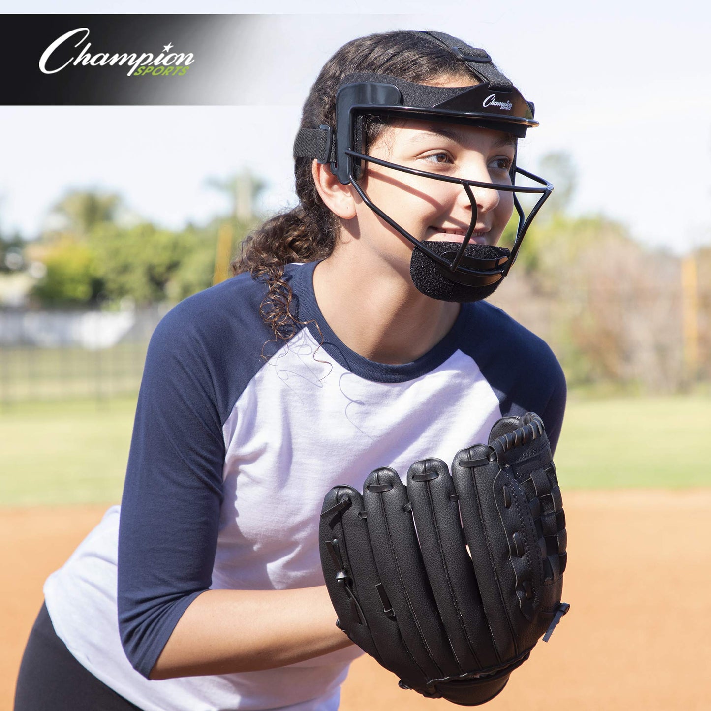 Champion Sports Steel Softball Face Mask - Classic Fielders Masks for Youth - Durable Head Guards - Premium Sports Accessories for Indoors and Outdoors - White