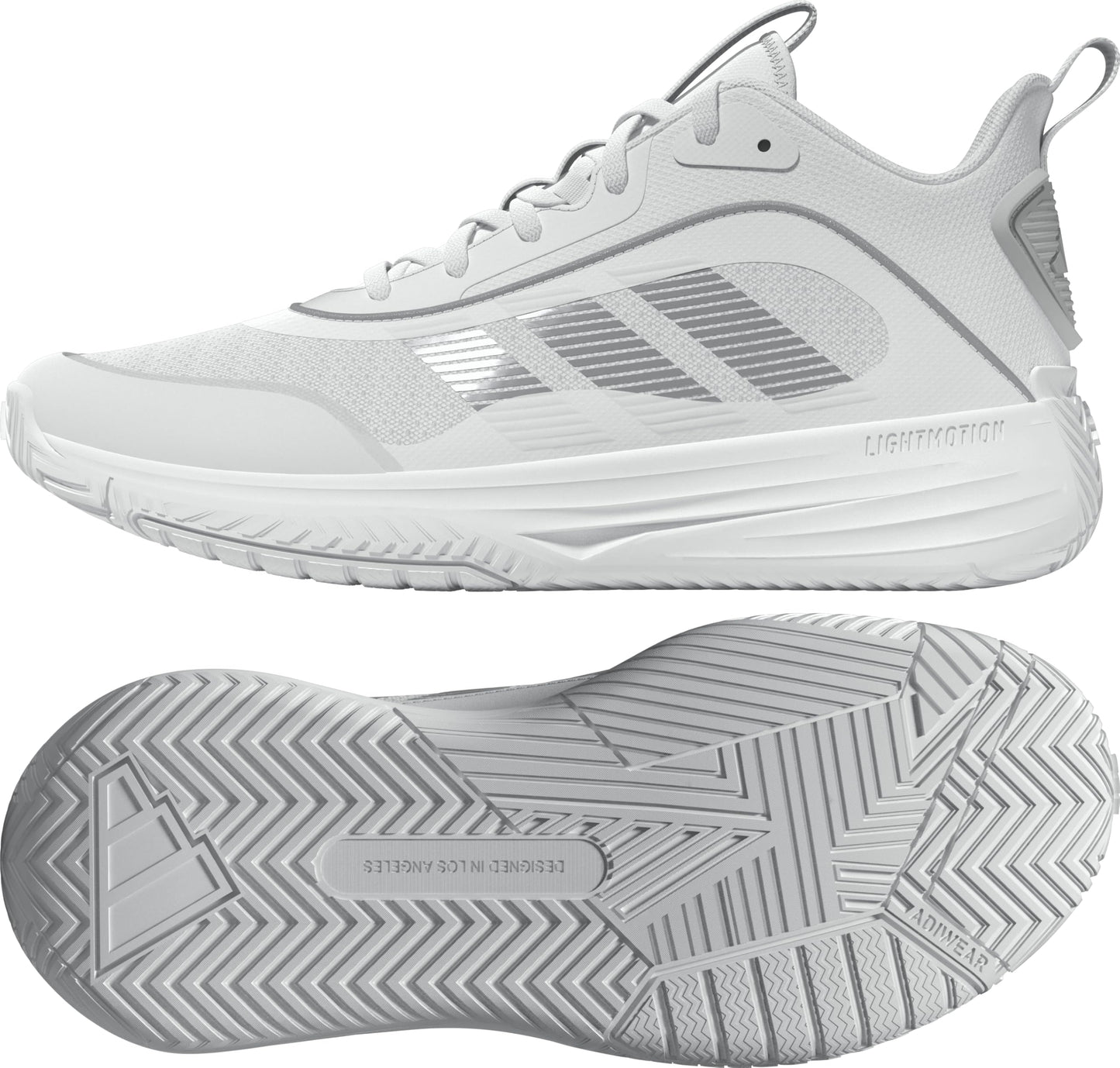 adidas Men's Own The Game 3.0 Mid Top Basketball Sneaker, White/Silver Metallic/Grey, 10.5
