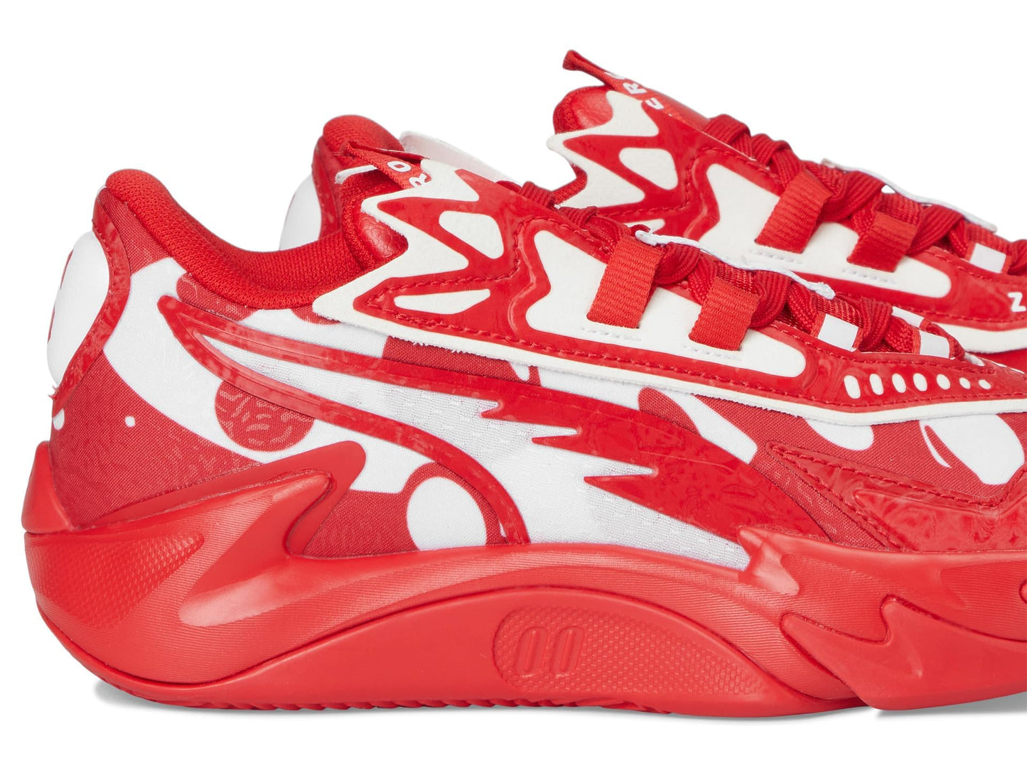 PUMA Scoot Zeros Basketball Shoes (Big Kid) Sneaker, for All Time Red/White, 7 US Unisex