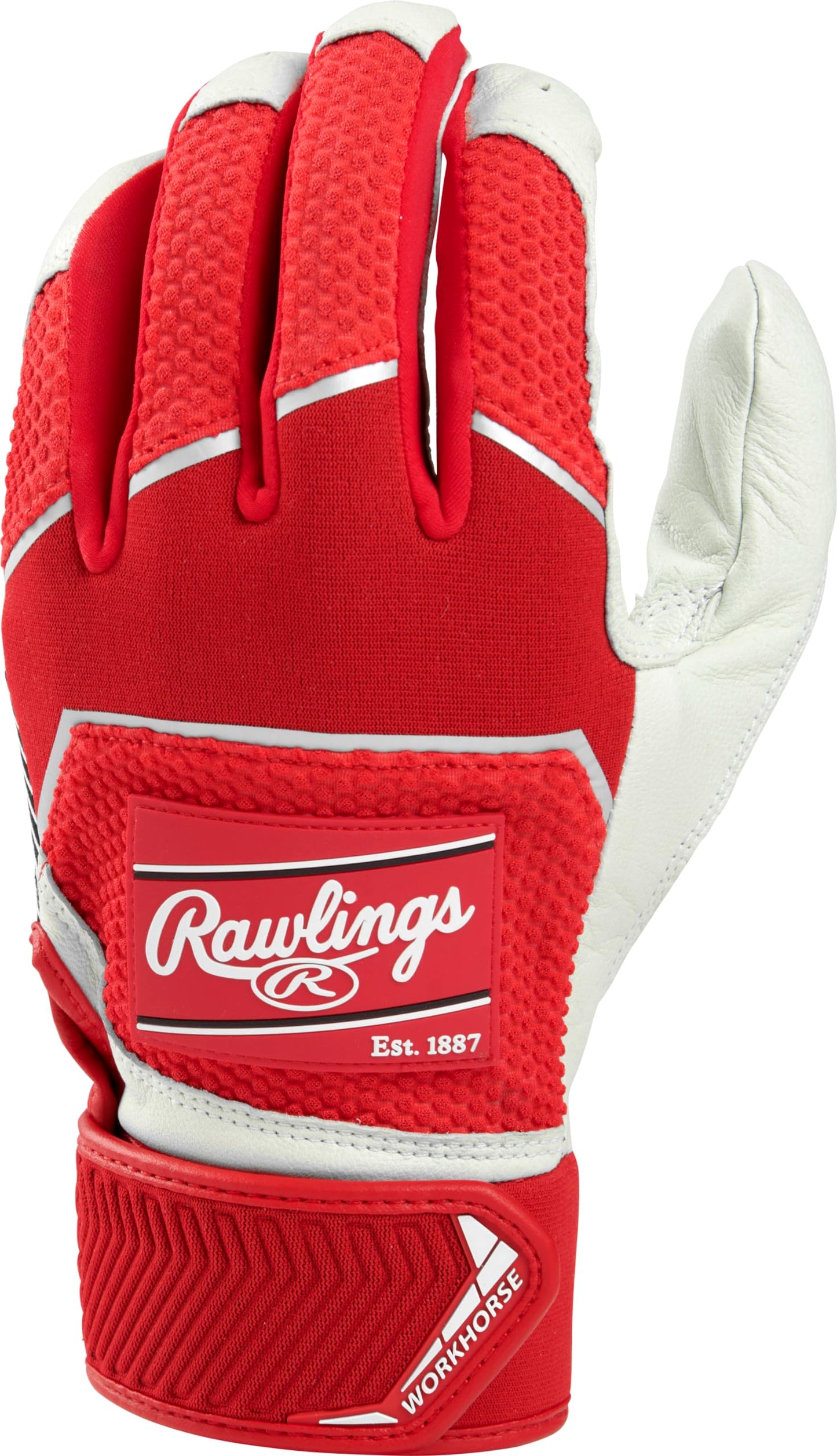 Rawlings | WORKHORSE Baseball Batting Gloves | Youth Large | Scarlet