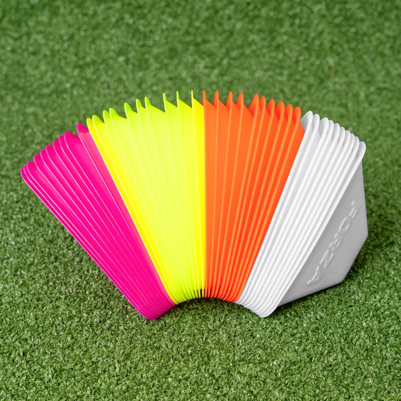 FORZA 2-Inch Mini Tri Training Cones | 40 Pack | Drills & Training | Multi Sport Use - Soccer, Hockey, Football Training | with Carry Strap