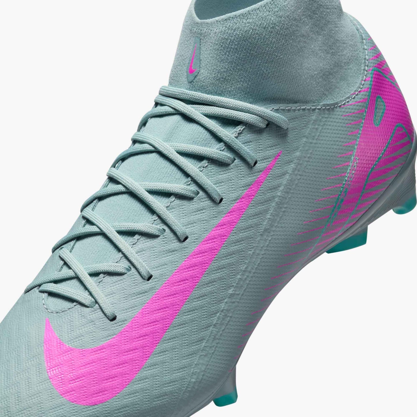 Nike Mercurial Superfly 10 Academy MG High-Top Soccer Cleats (FQ1456-301, Ocean Cube/Pink Blast) Size