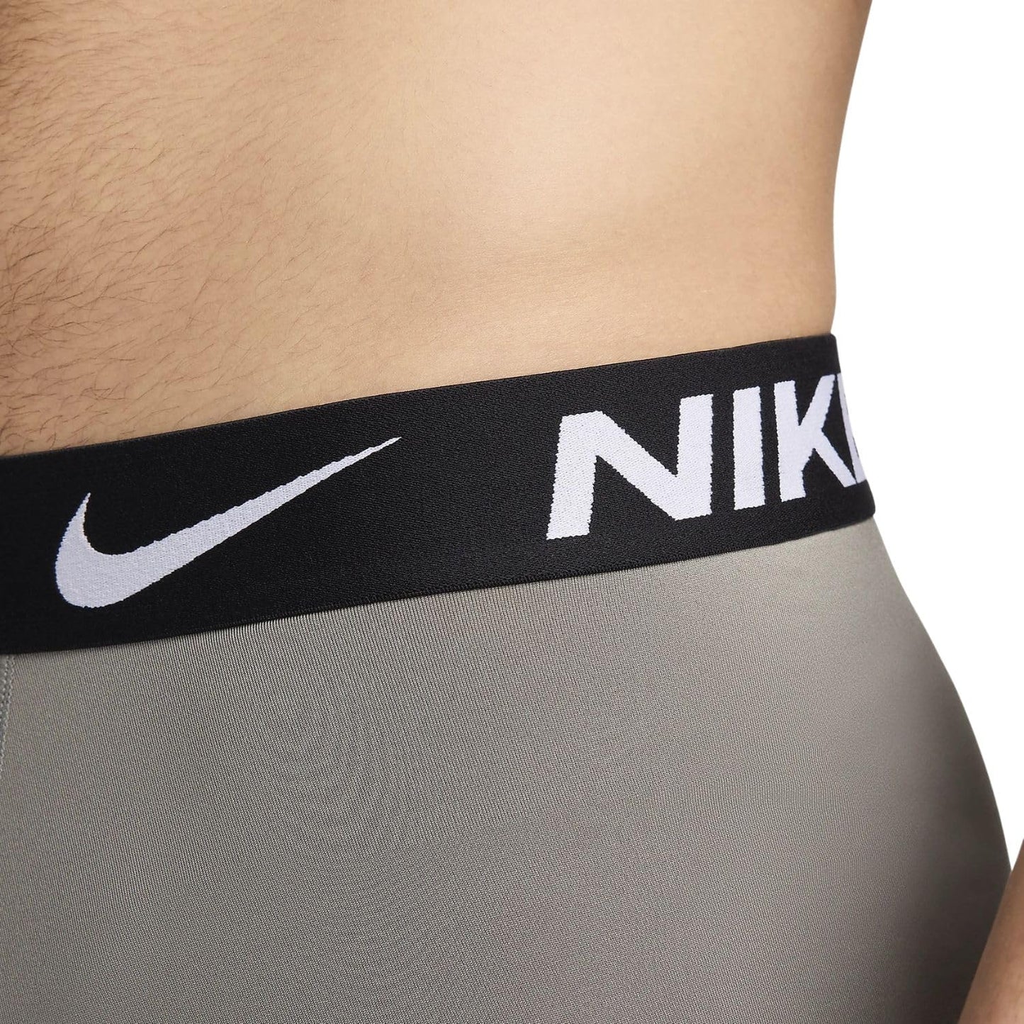 Nike Men's Dri-Fit Essential Micro Boxer Brief, 3pk, Dark Stucco/Court Blue/Dk Team Red, L