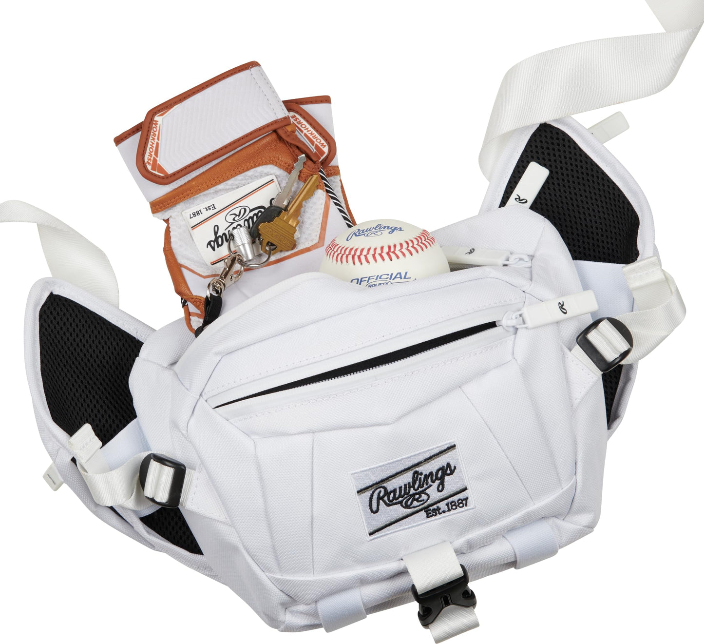 Rawlings | SLING Crossbody Bag | Baseball / Softball Accessory | White