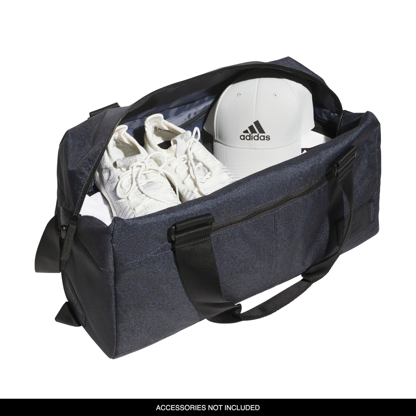 adidas Lounge Premium Sport Duffel Bag for Travel and Gym, Twill Black/Black, One Size