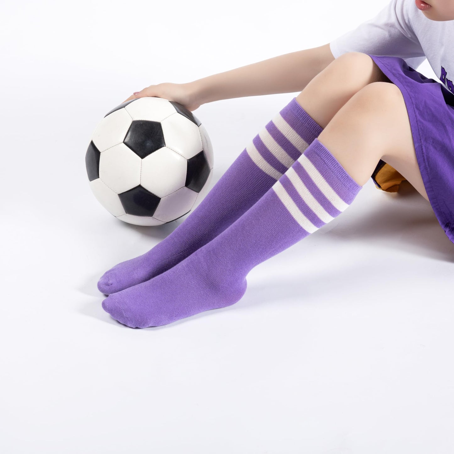 BONANGEL Kids Soccer Socks 6-8 Years Old, Boys Girls Knee High Athletic Sports Football Baseball Socks 8-10 10-12 Years