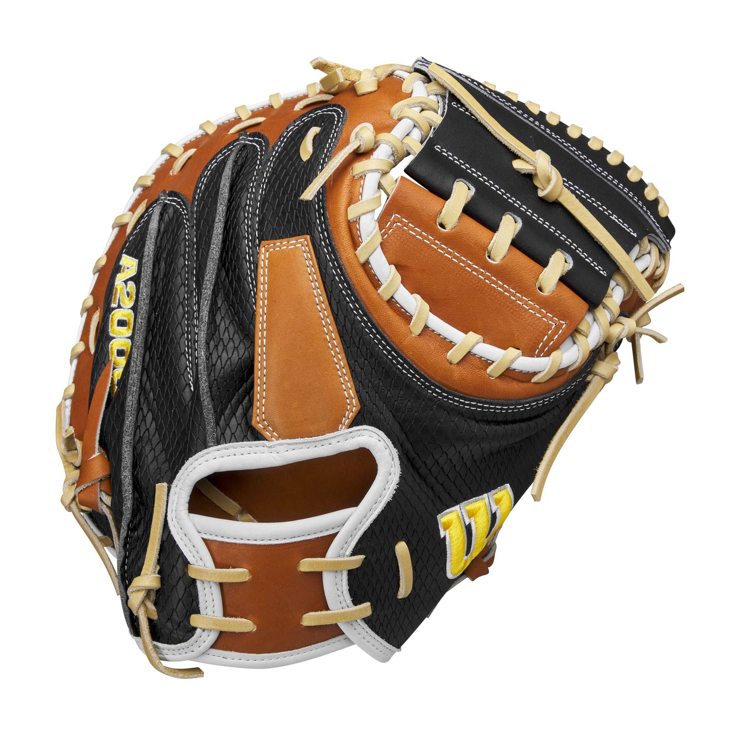 Wilson 2024 A2000 M23SS 33.5” Baseball Catcher’s Mitt - Right Hand Throw, Black/Blonde/White