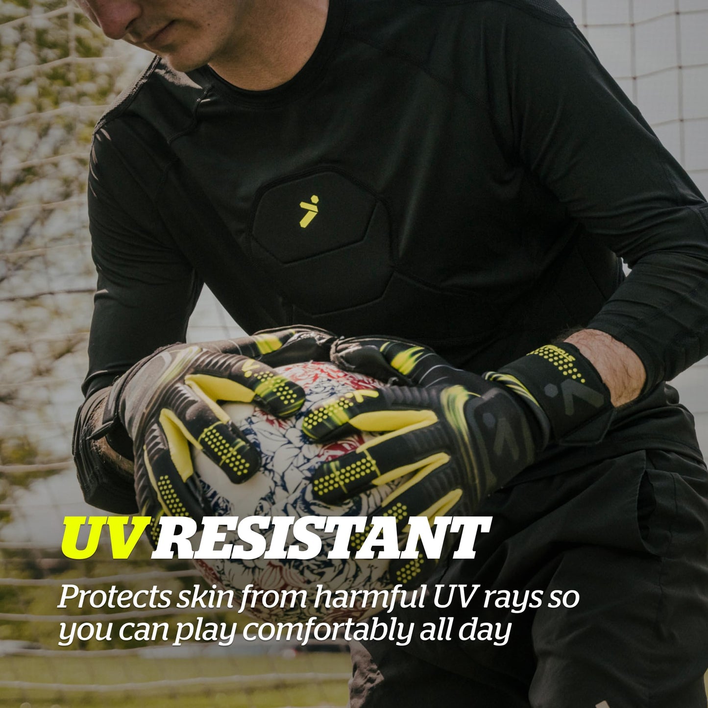 Storelli BodyShield Goalkeeper 3/4 Undershirt, Compression Shirt, Sports Accessories, Goalie Shirt, Turf Protection, Lightweight, UV Resistant, Sweat Wicking, Youth, Extra Large Black