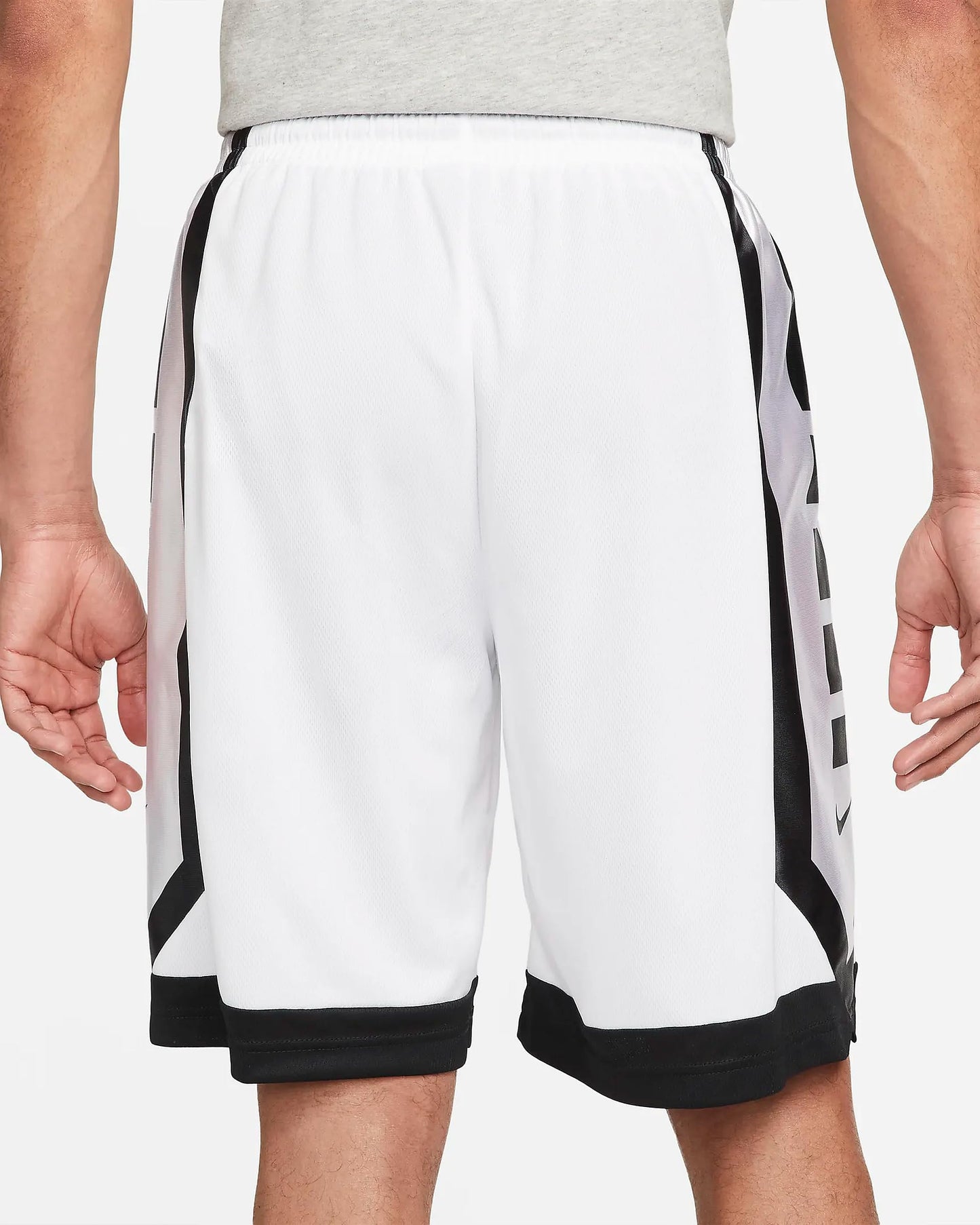 Nike Dri-FIT Elite Men's Basketball Shorts (X-Large, White/Black/Black)