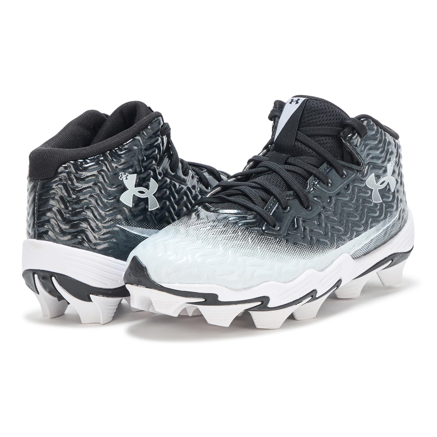 Under Armour Boys' Spotlight Hammer RM JR, (001) Black/White/White, 13, US