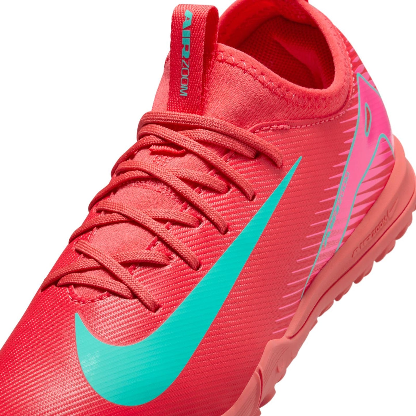 Nike Jr. Mercurial Vapor 16 Academy Little/Big Kids' TF Low-Top Soccer Shoes (FQ8284-800, Ember Glow/Aurora Green) Size 5.5