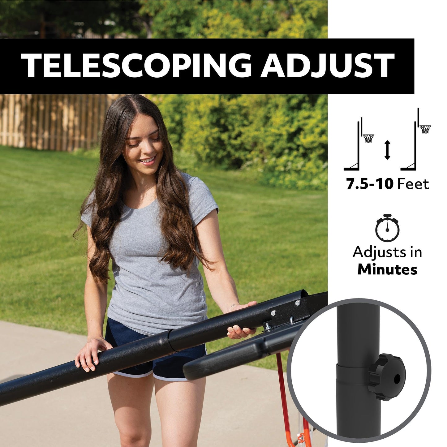 Lifetime Adjustable Shatterproof Fusion Portable Basketball Hoop, 44-Inch Backboard