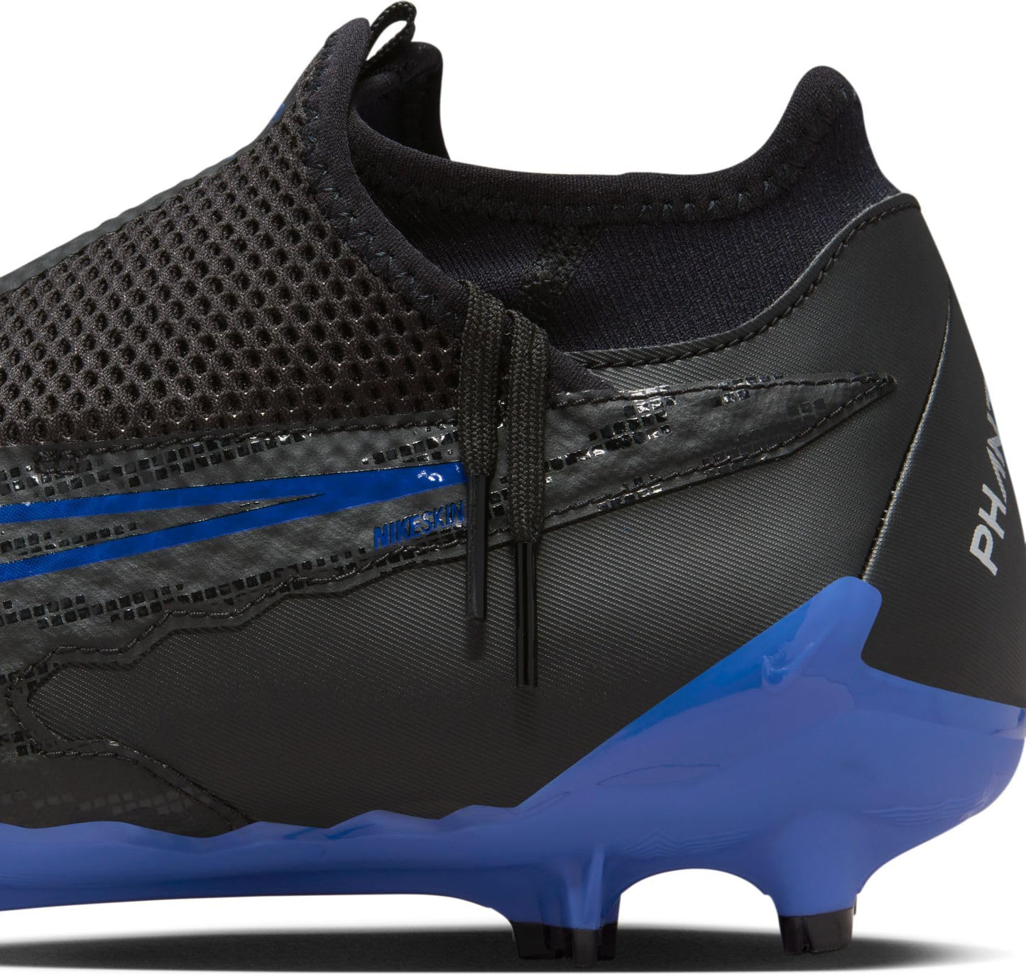 Nike Phantom GX Academy Multi-Ground High-Top Soccer Cleats (DD9472-040, Black/Hyper Royal/Chrome) Size 6.5