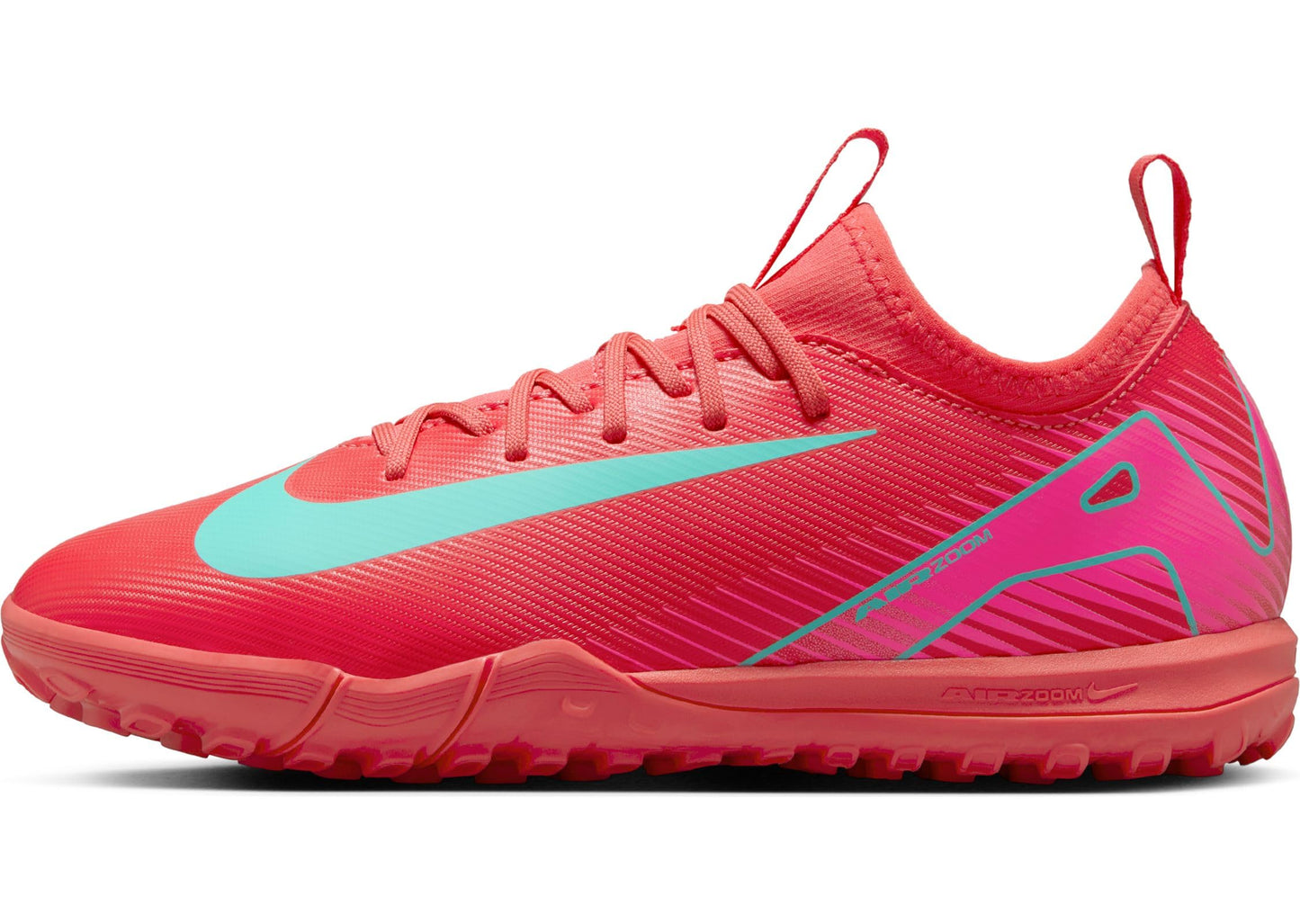 Nike Jr. Mercurial Vapor 16 Academy Little/Big Kids' TF Low-Top Soccer Shoes (FQ8284-800, Ember Glow/Aurora Green) Size 5.5