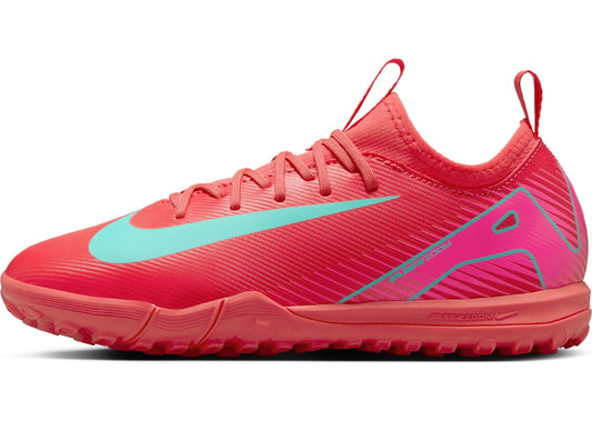 Nike Jr. Mercurial Vapor 16 Academy Little/Big Kids' TF Low-Top Soccer Shoes (FQ8284-800, Ember Glow/Aurora Green) Size 5.5