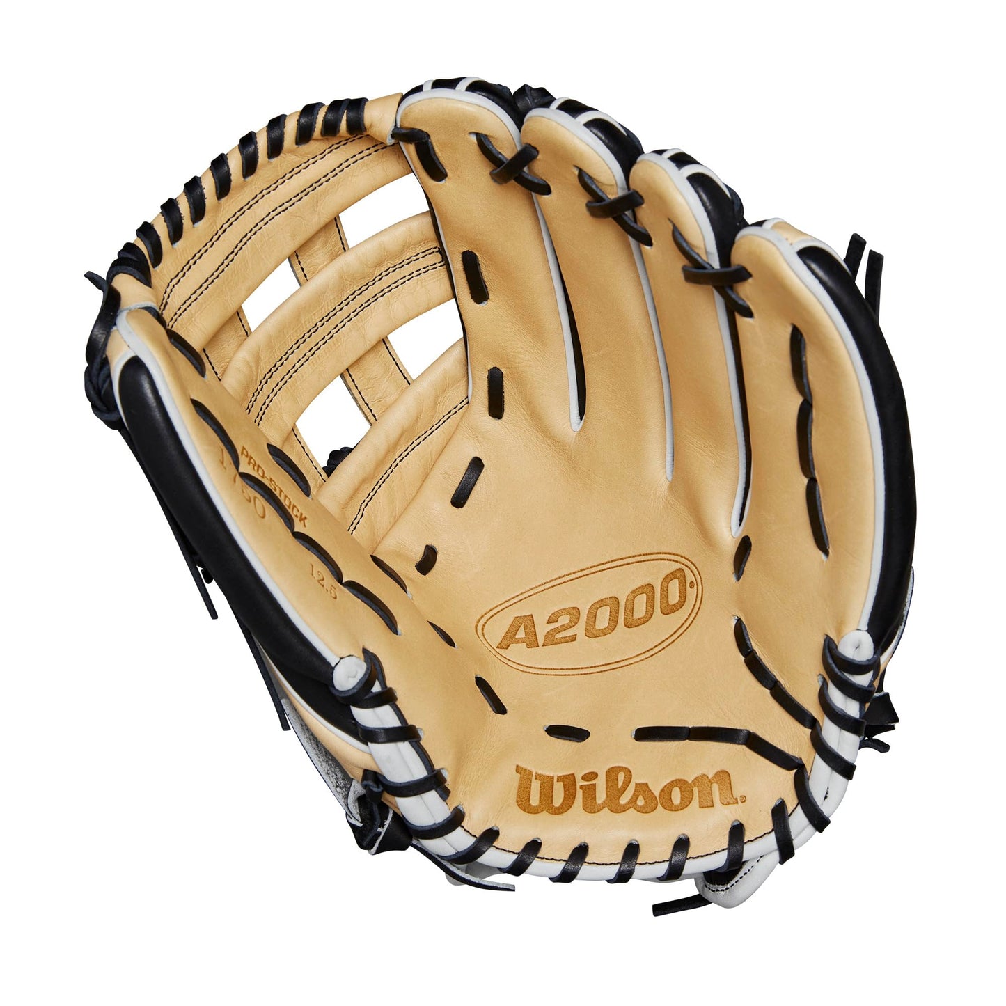 Wilson 2024 A2000 1750 12.5” Outfield Baseball Glove - Right Hand Throw, Black/Blonde/Red