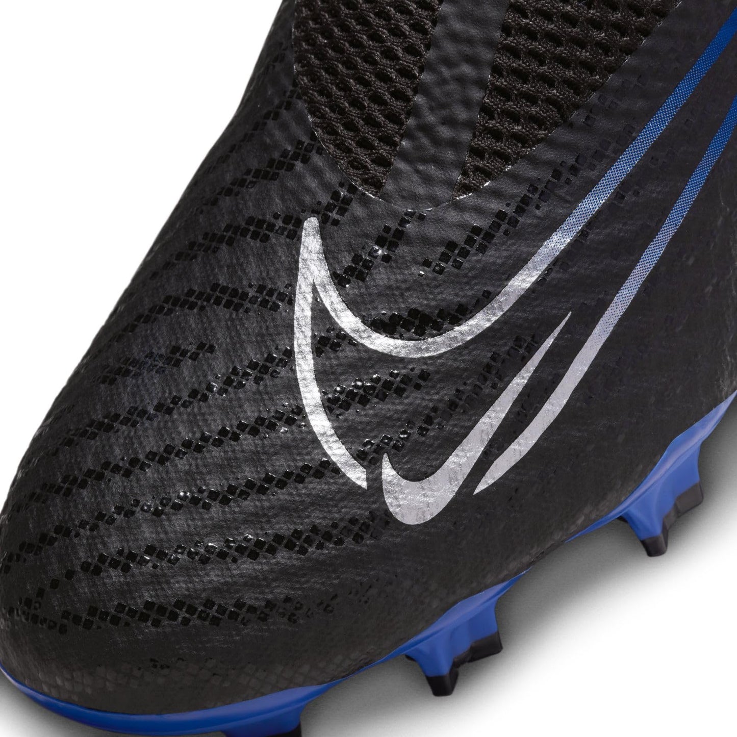 Nike Phantom GX Academy Multi-Ground High-Top Soccer Cleats (DD9472-040, Black/Hyper Royal/Chrome) Size 6.5