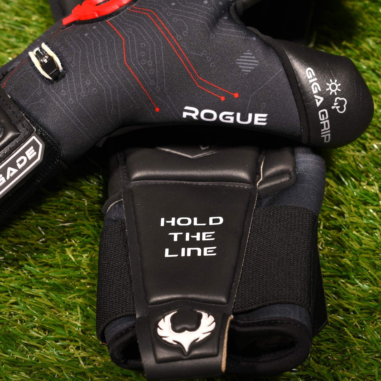 Renegade GK Limited Edition Rogue Quantum Goalie Gloves with Pro-Tek Fingersaves | 4mm Giga Grip & Neoprene | Black & Red Soccer Goalkeeper Gloves (Size 8, Youth-Adult, Negative Cut, Level 4+)
