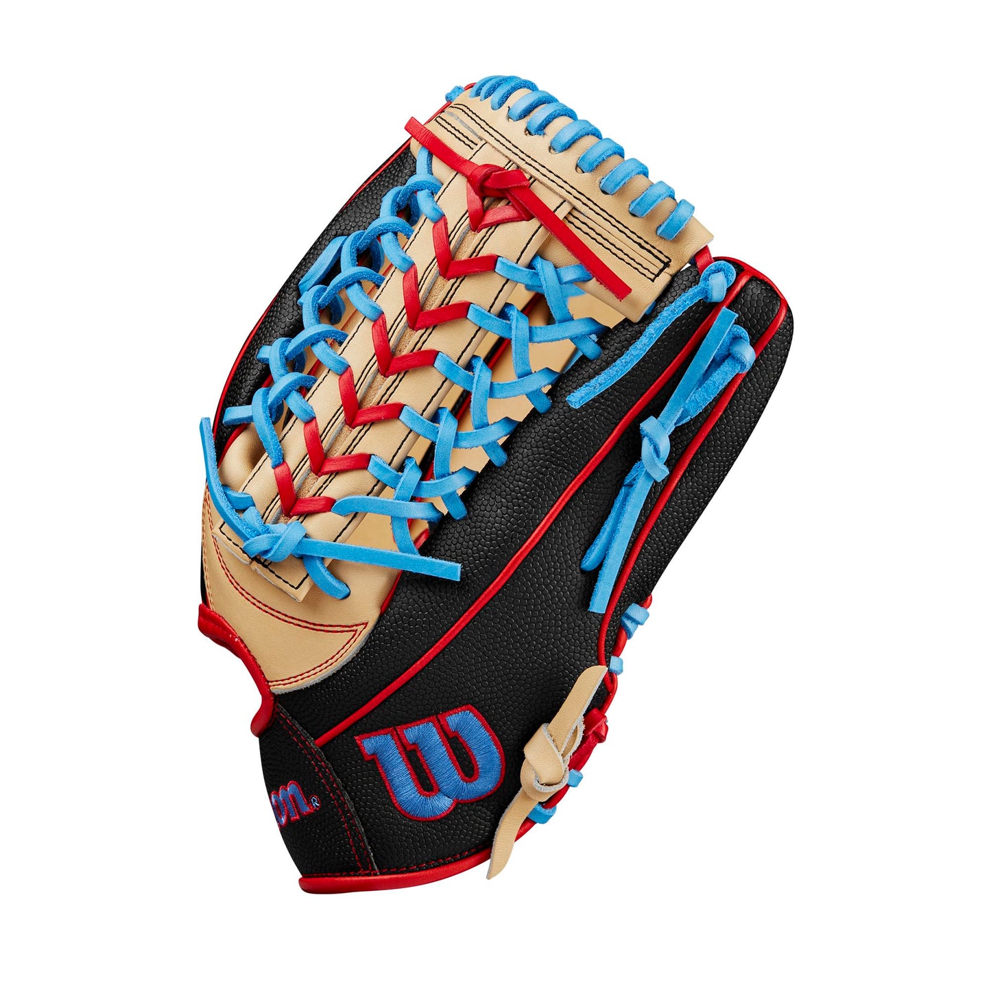 Wilson Spring 2025 A2000® PF92SS 12.25” Outfield Baseball Glove - Right Hand Throw, Black/Red/Sky Blue