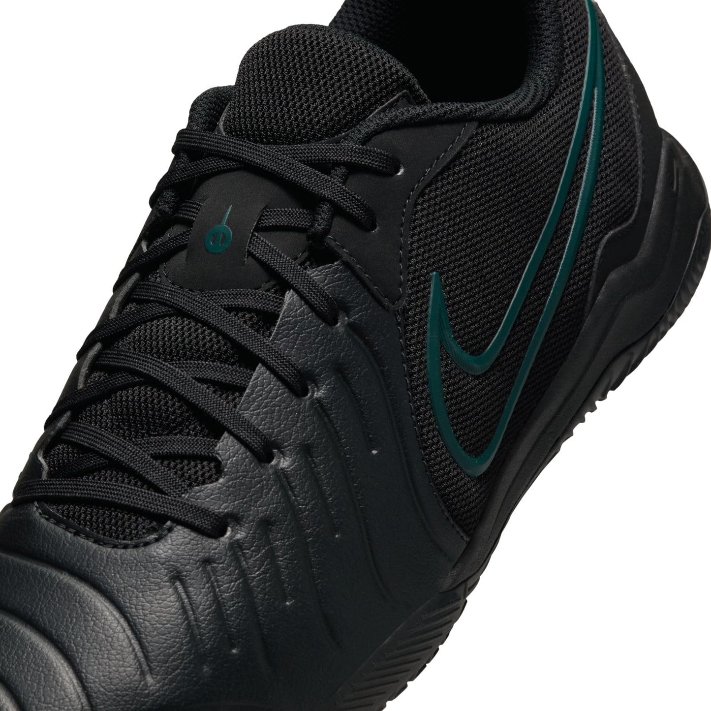 Nike Tiempo Legend 10 Academy Indoor/Court Low-Top Soccer Shoes (DV4341-002, Black/Deep Jungle/Black) Size 10.5