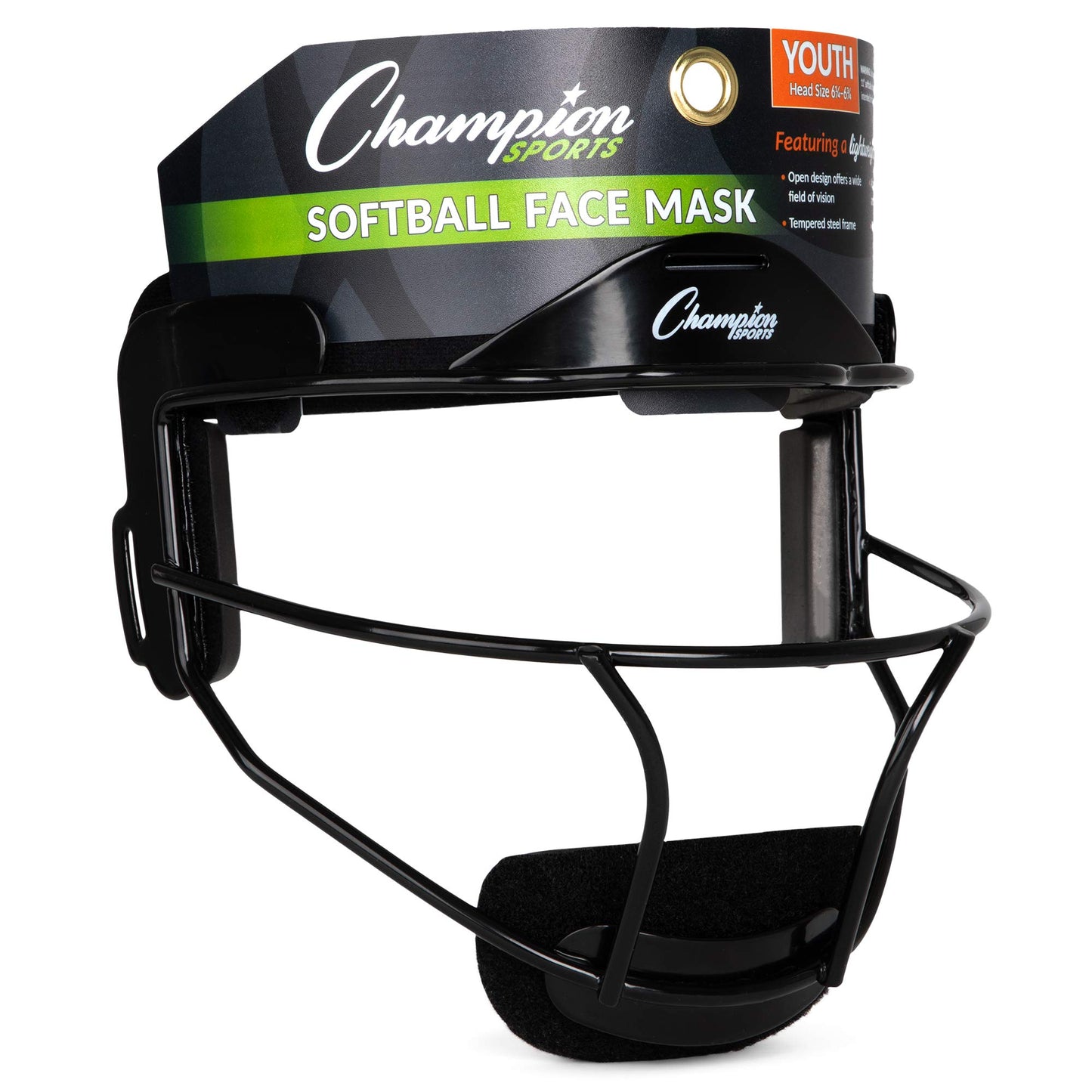 Champion Sports Steel Softball Face Mask - Classic Fielders Masks for Youth - Durable Head Guards - Premium Sports Accessories for Indoors and Outdoors - White