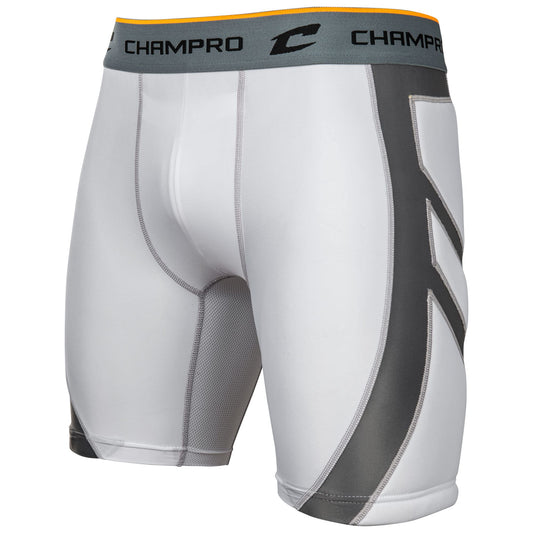 CHAMPRO mens Wind Up Compression Polyester Spandex Sliding Short, White, Small US