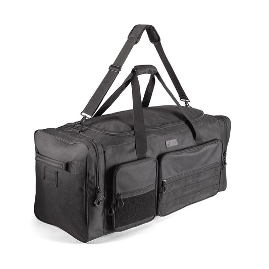 Fitdom 130L 36" Heavy Duty Extra Large Sports Gym Equipment Travel Duffle Bag W/Adjustable Shoulder Strap & 7 Compartments. Perfect for Soccer Baseball Basketball Hockey Football, Team Coaches & More
