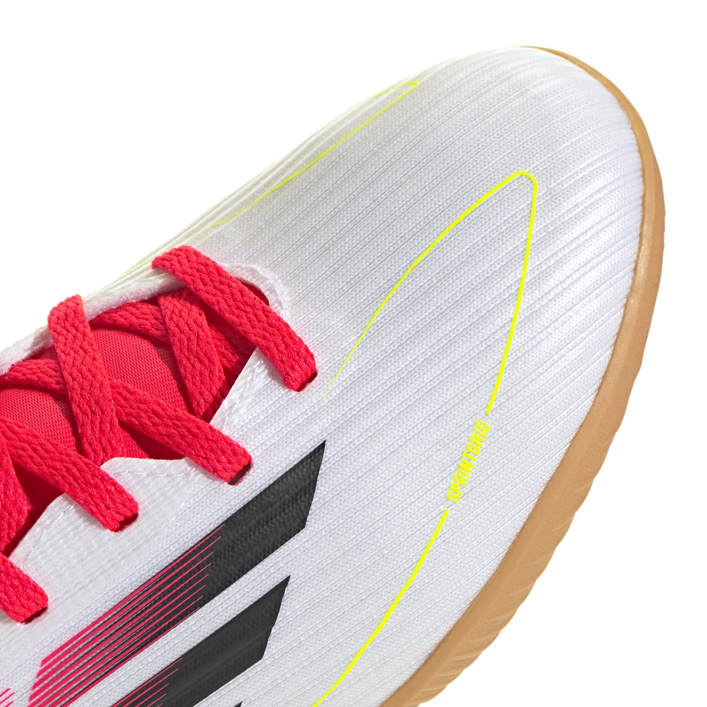adidas F50 League Indoor Sneaker, White/Black/Solar Yellow, 1 US Unisex Little Kid