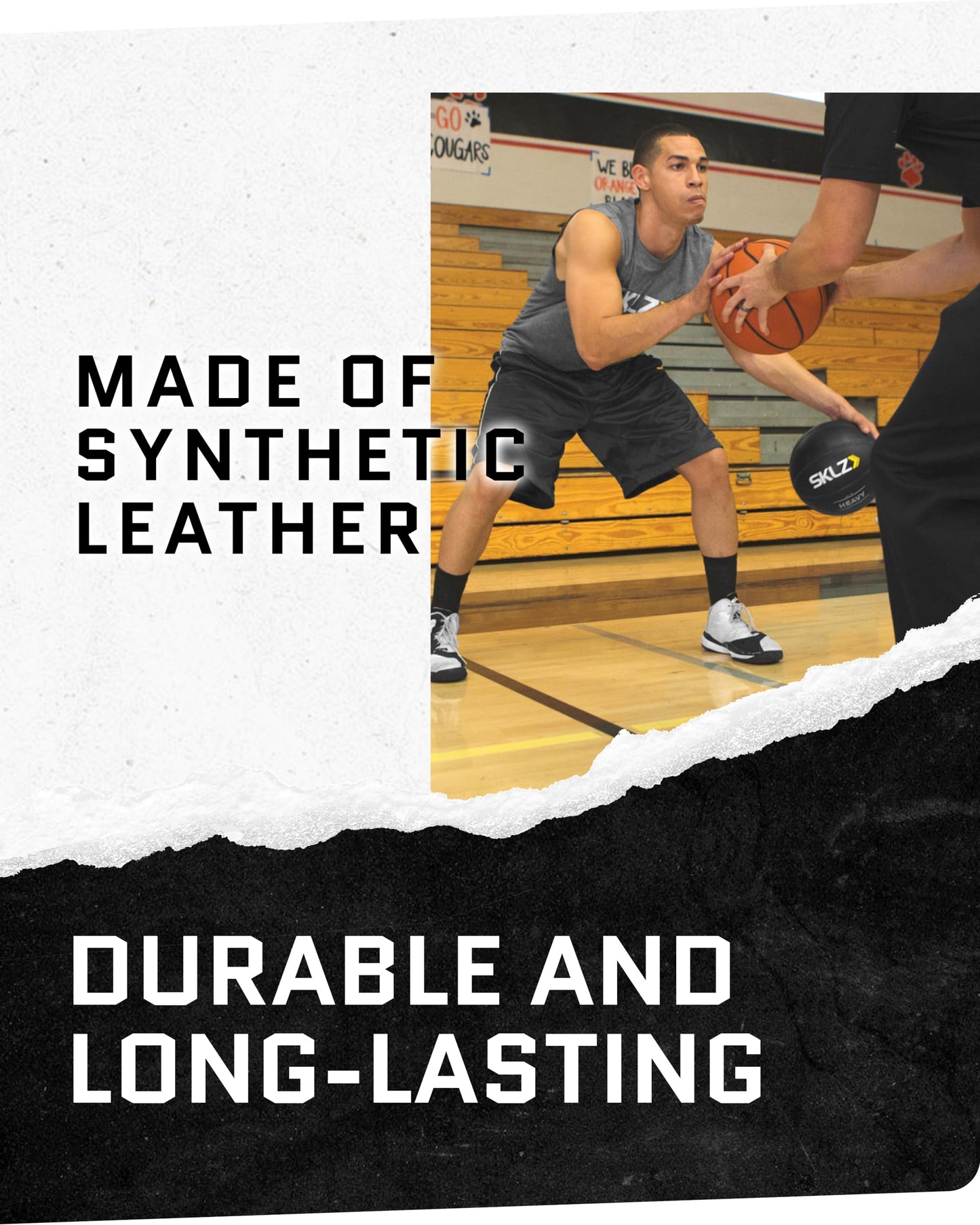 SKLZ Weighted Training Basketball, 29.5" - 3-lb Heavy Training Ball - Black, Quality Faux Leather Construction - Durable & Wear-and-Tear Resistant Dribbling Trainer for Indoor or Outdoor Use