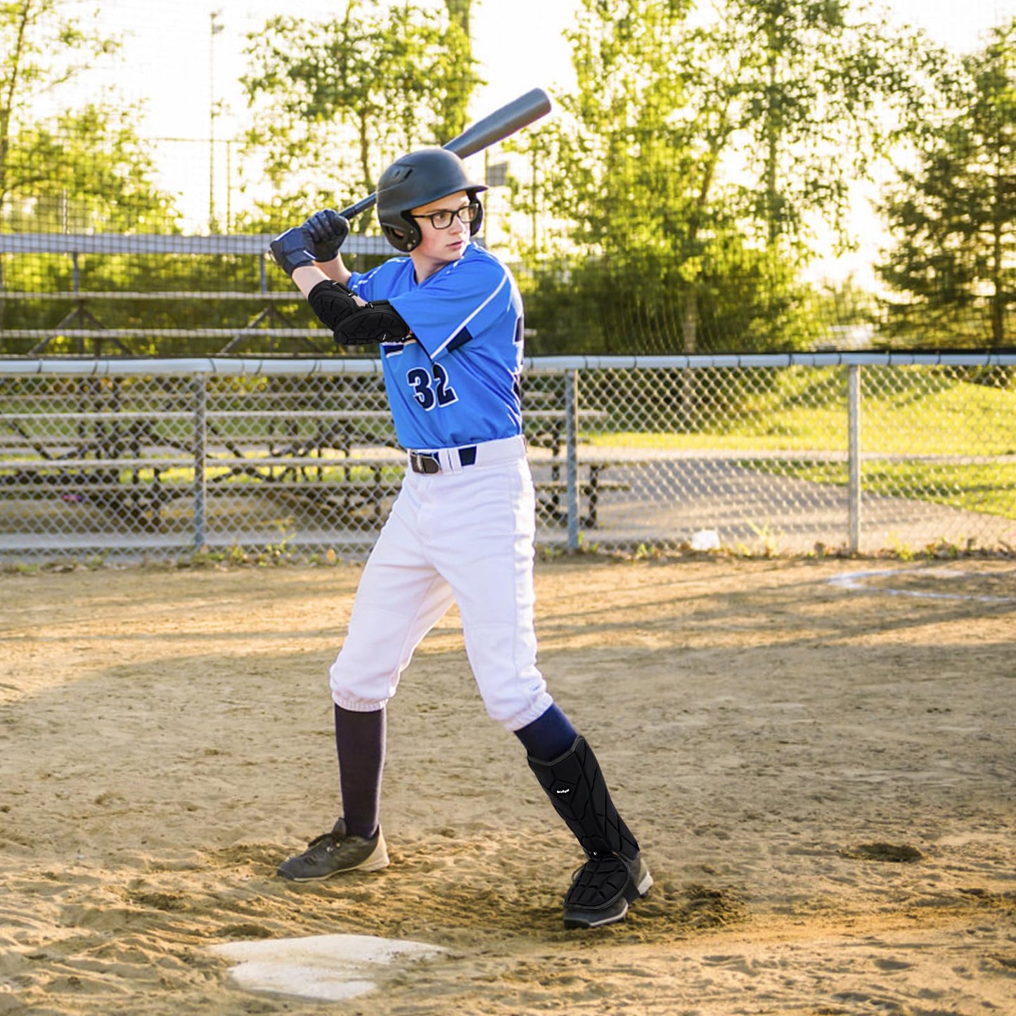 Beutyal Baseball Softball Batters Elbow Guard and Batters Leg Guard Set for Youth