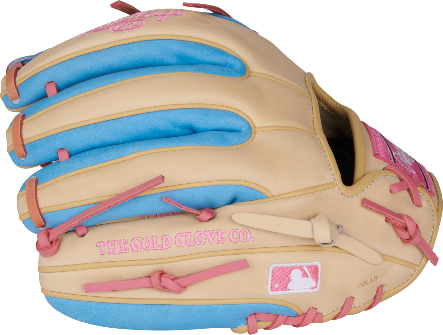 Rawlings | Heart of The Hide Series Baseball Glove | 11.5' | RHT | Pro I-Web | Camel/Columbia Blue/Pink