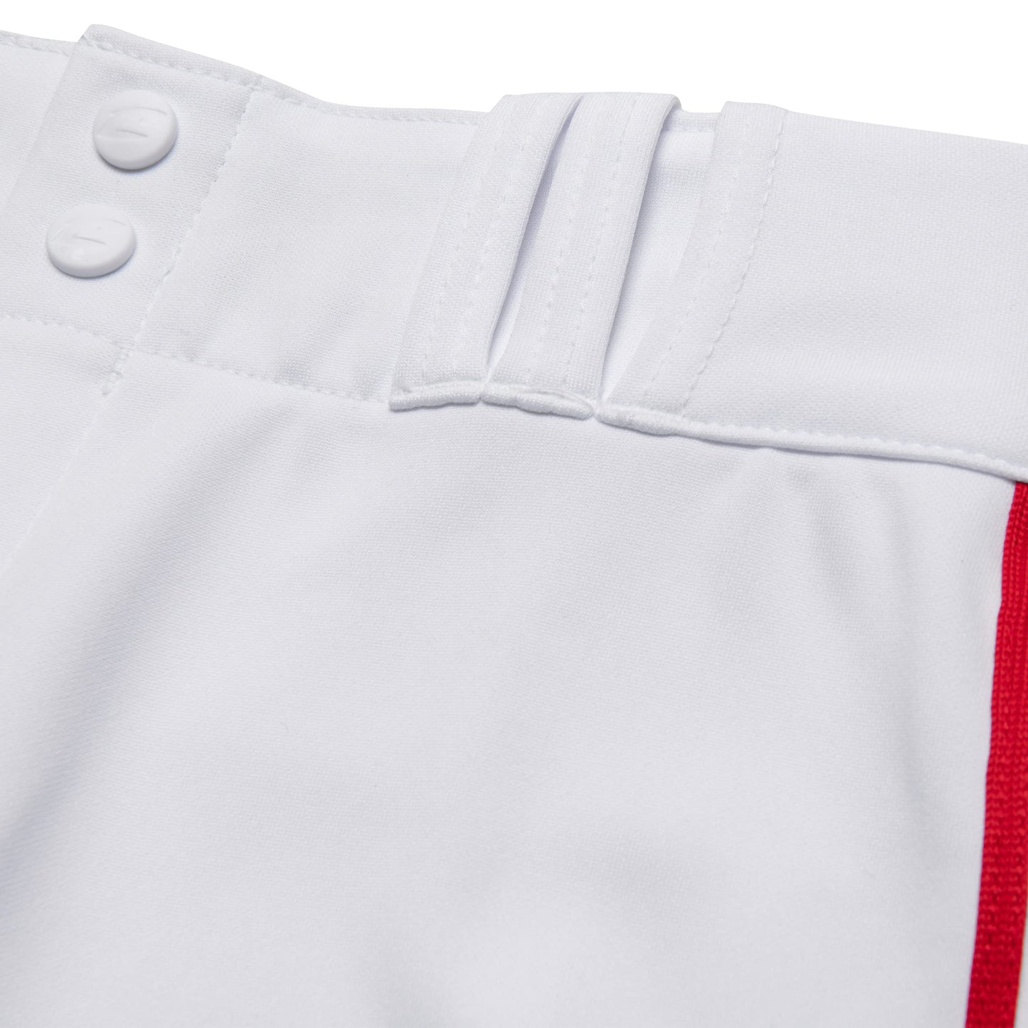 CHAMPRO Tournament Women's Traditional Low Rise Pant w/Braid, WHITE,SCARLET, Large