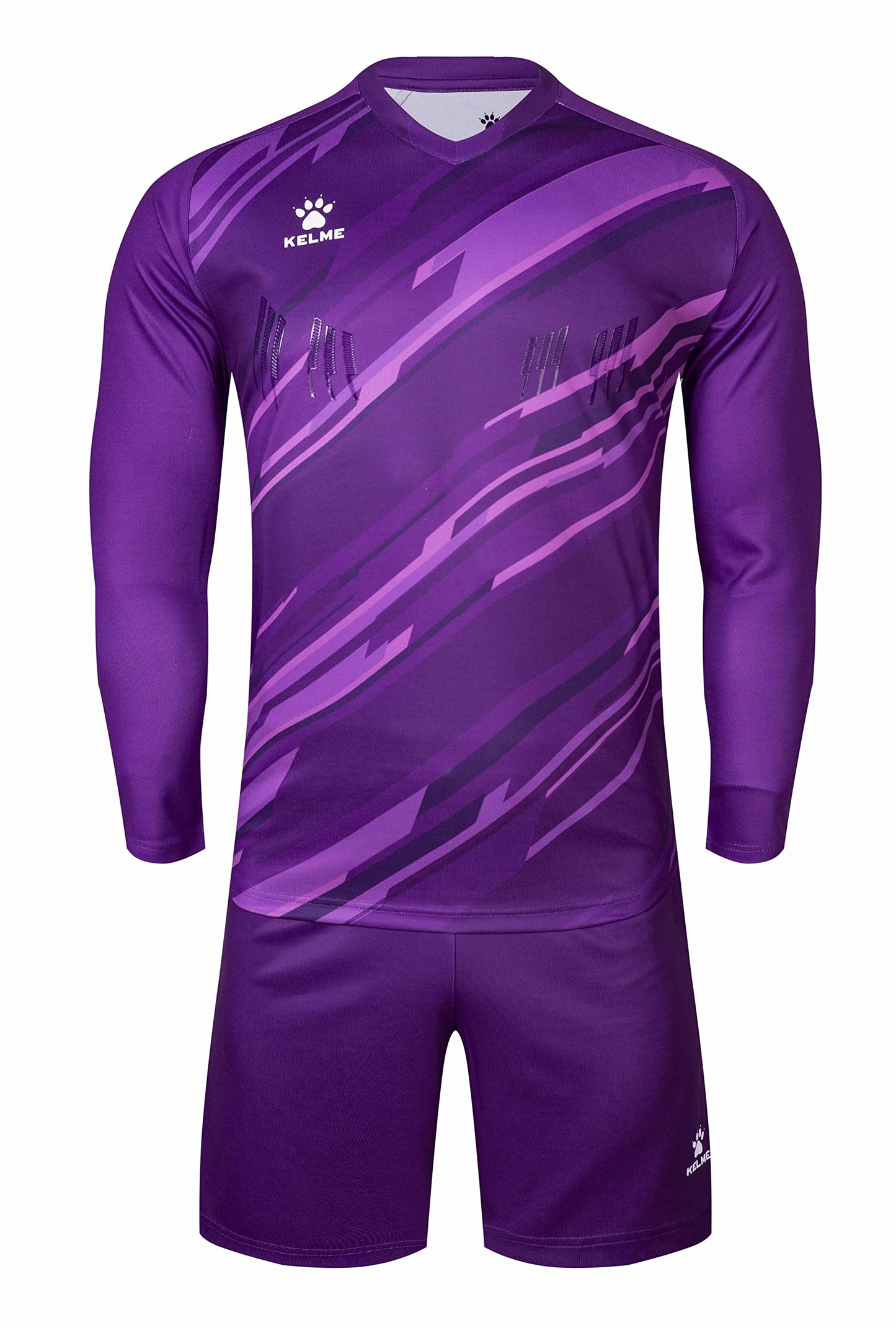 KELME Soccer Goalkeeper Jersey Pro Set Uniform - Padded Goalkeeper Shirt Shorts Socks - Men's Goalie Jersey Adults Kids (Purple (No Socks), 2X-Large)