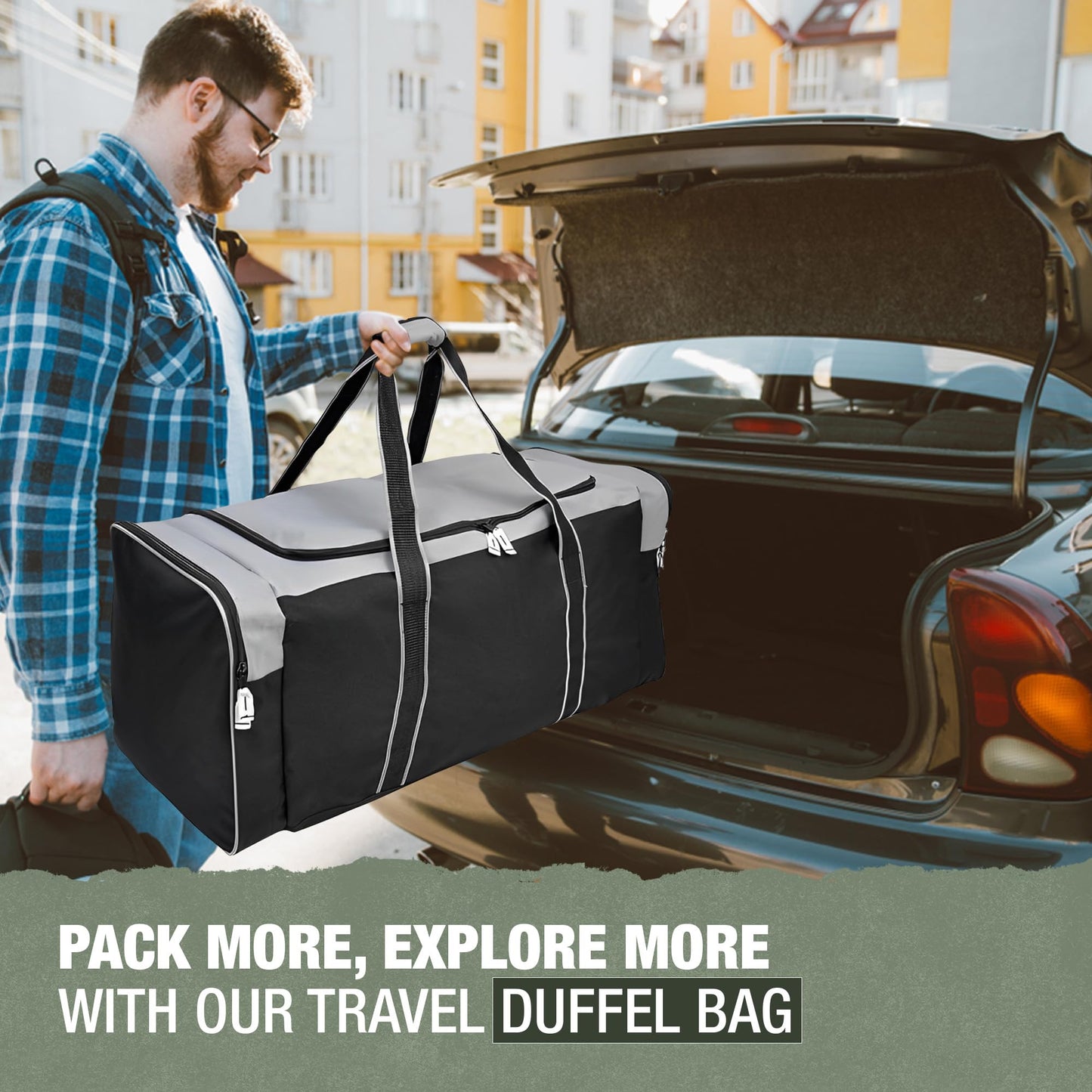 Jetstream Heavy Duty Hockey Bag | Multi Pocket Travel Duffel Bag | Large Sports Gym Equipment with Water Repellency | Foldable Luggage Bag with Padded Handles For Camping (36 Inch, Grey)