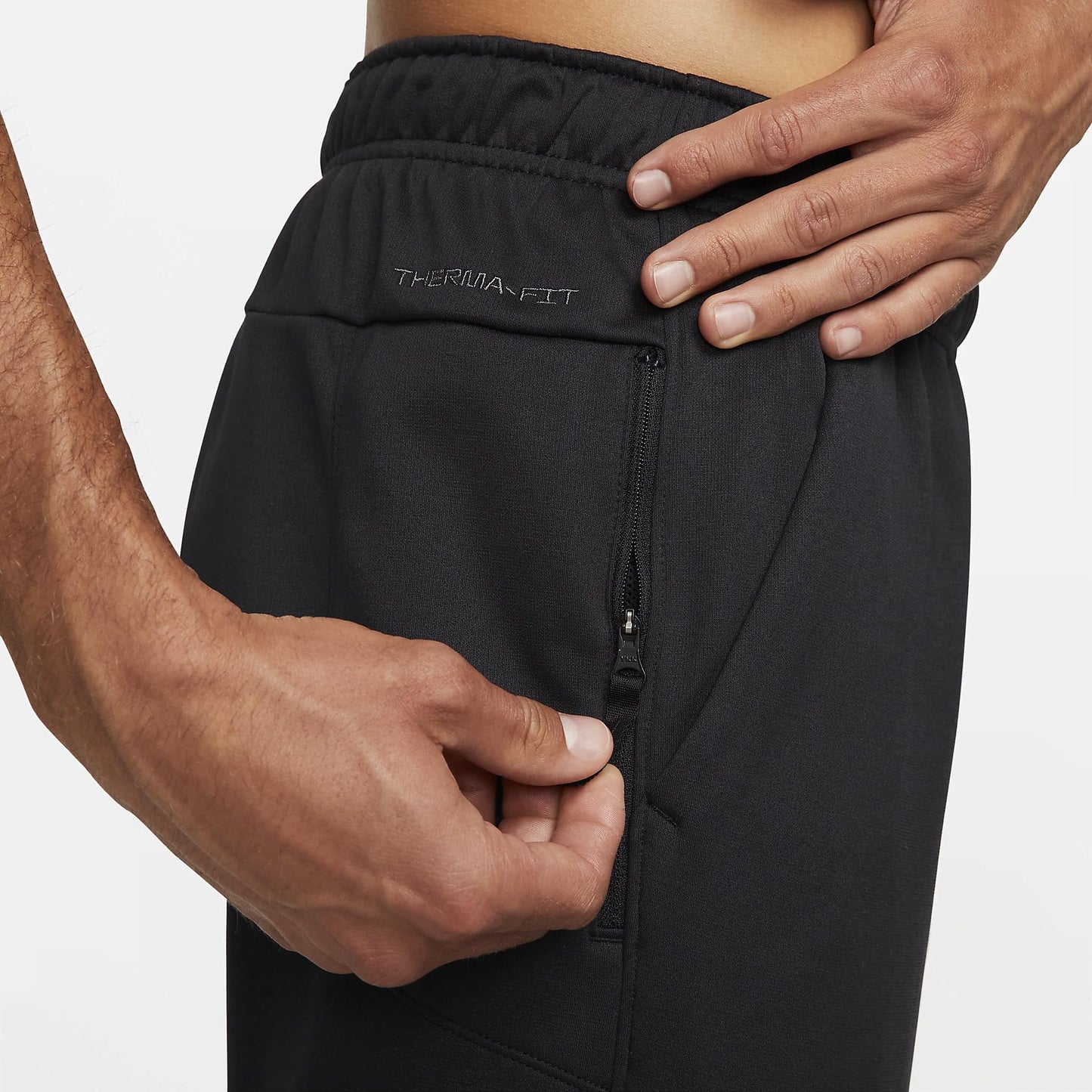 Nike Men's Therma Open Hem Fitness Pants, Black/Black/White