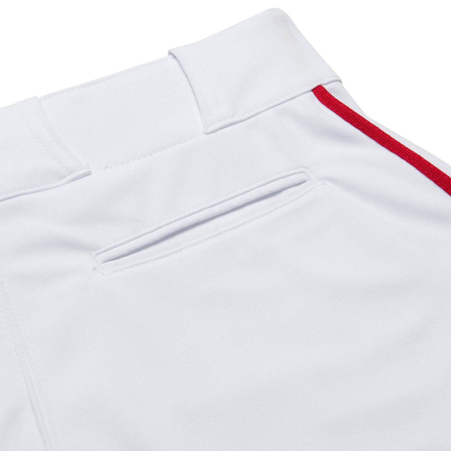 Champro Traditional Fit Triple Crown Classic Baseball Pants with Contrast-Color Braid Piping and Reinforced Sliding Areas, White, Scarlet Pipe, Medium