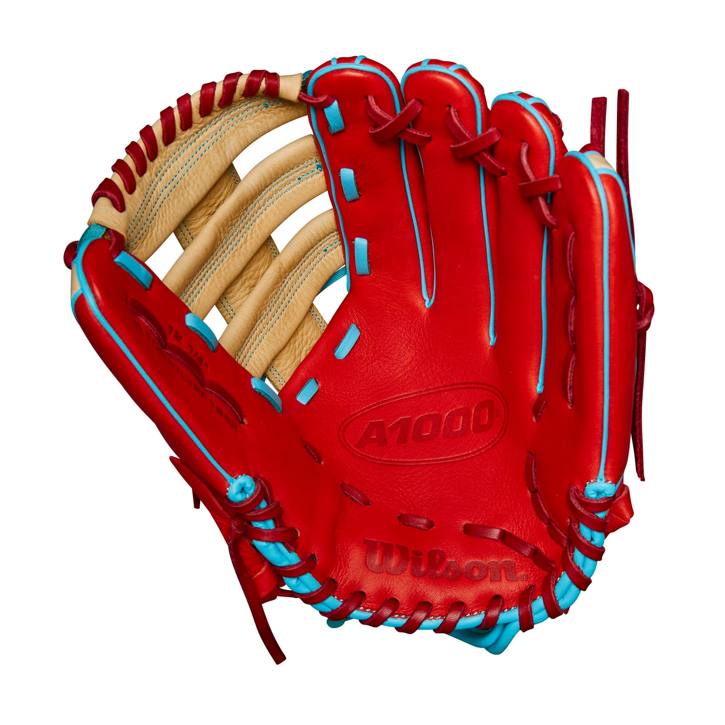 WILSON 2024 A1000 PF1892 12.25” Outfield Baseball Glove - Red/Blonde/Blue, Right Hand Throw