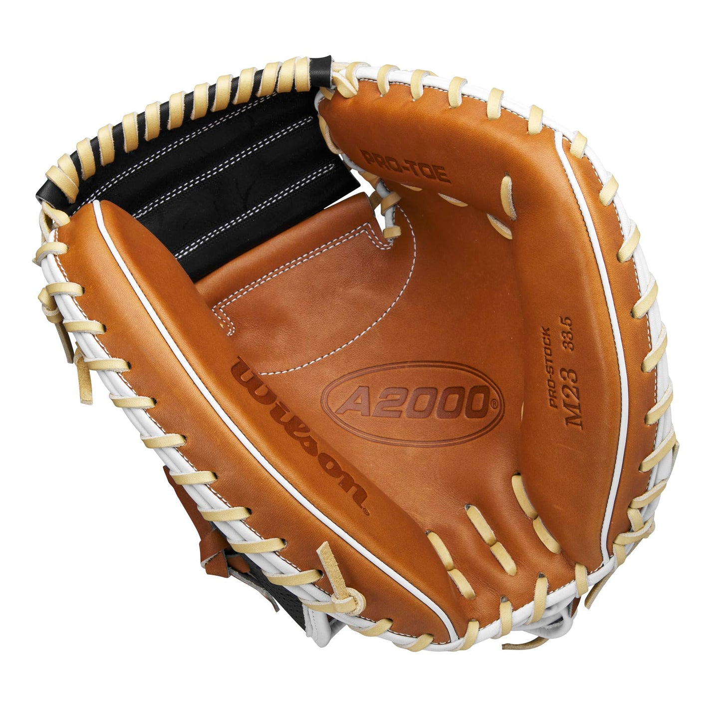 Wilson 2024 A2000 M23SS 33.5” Baseball Catcher’s Mitt - Right Hand Throw, Black/Blonde/White