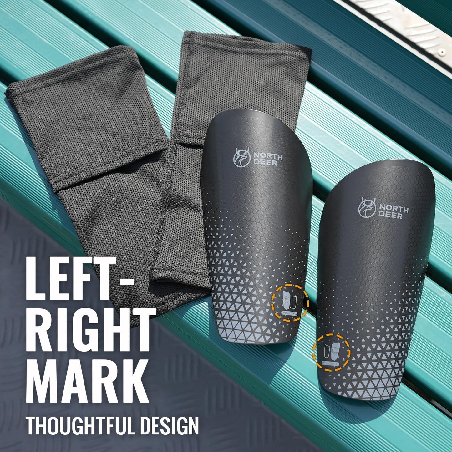 Soccer Shin Guards for Boys incl. Sleeves with Optimized Insert Pocket - Protective Soccer Equipment for Kids Girls (Black M)