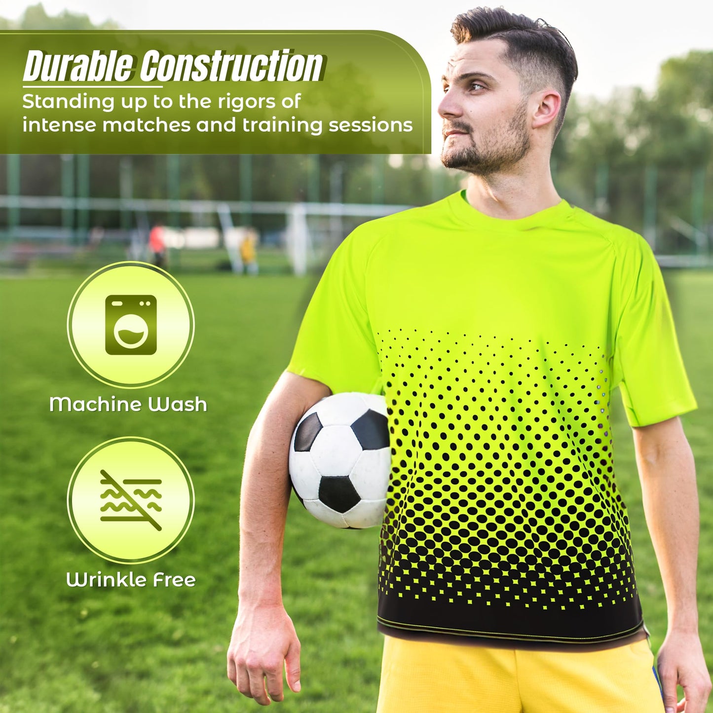 Ventura Short Sleeve Goalkeeper Goalie Jersey - Moisture-Wicking, Lightweight, and Sublimated Design for Soccer Keepers Both Youth and Adults | Neon Green/Black, Size Youth Medium