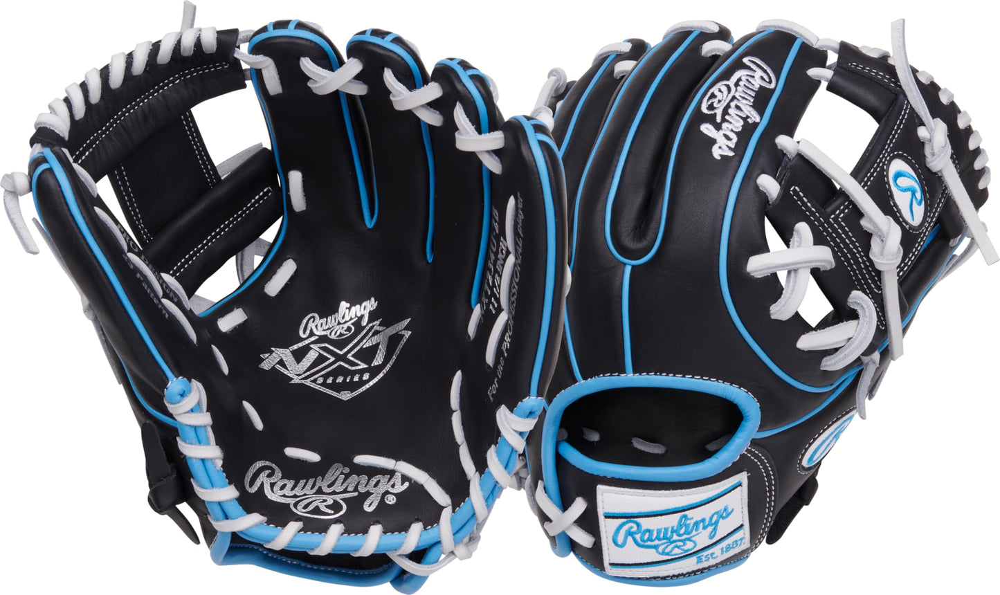 Rawlings | NXT Series Baseball Glove | 11.5' | RHT | Contour Youth Fit - Pro I Web | Black/Columbia Blue