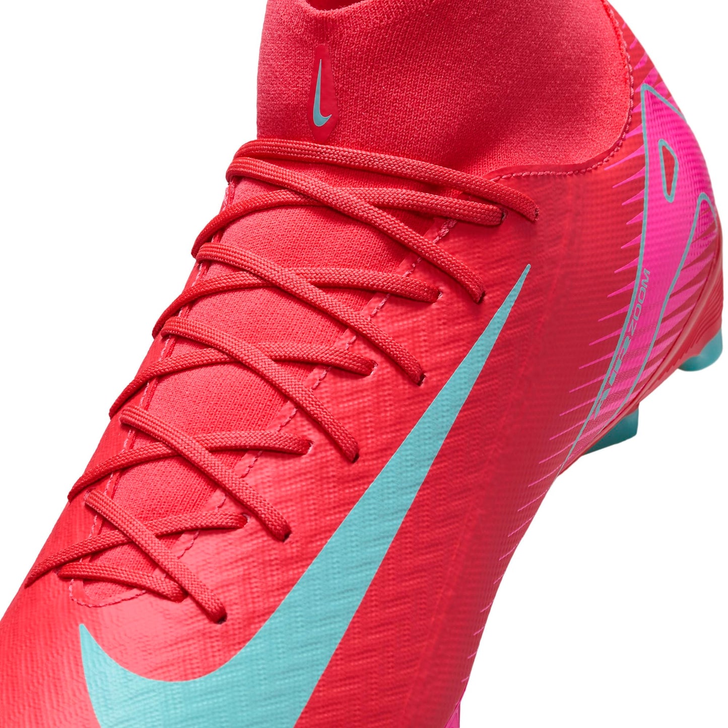 Nike Mercurial Superfly 10 Academy MG High-Top Soccer Cleats (FQ1456-800, Ember Glow/Aurora Green) Size 9.5