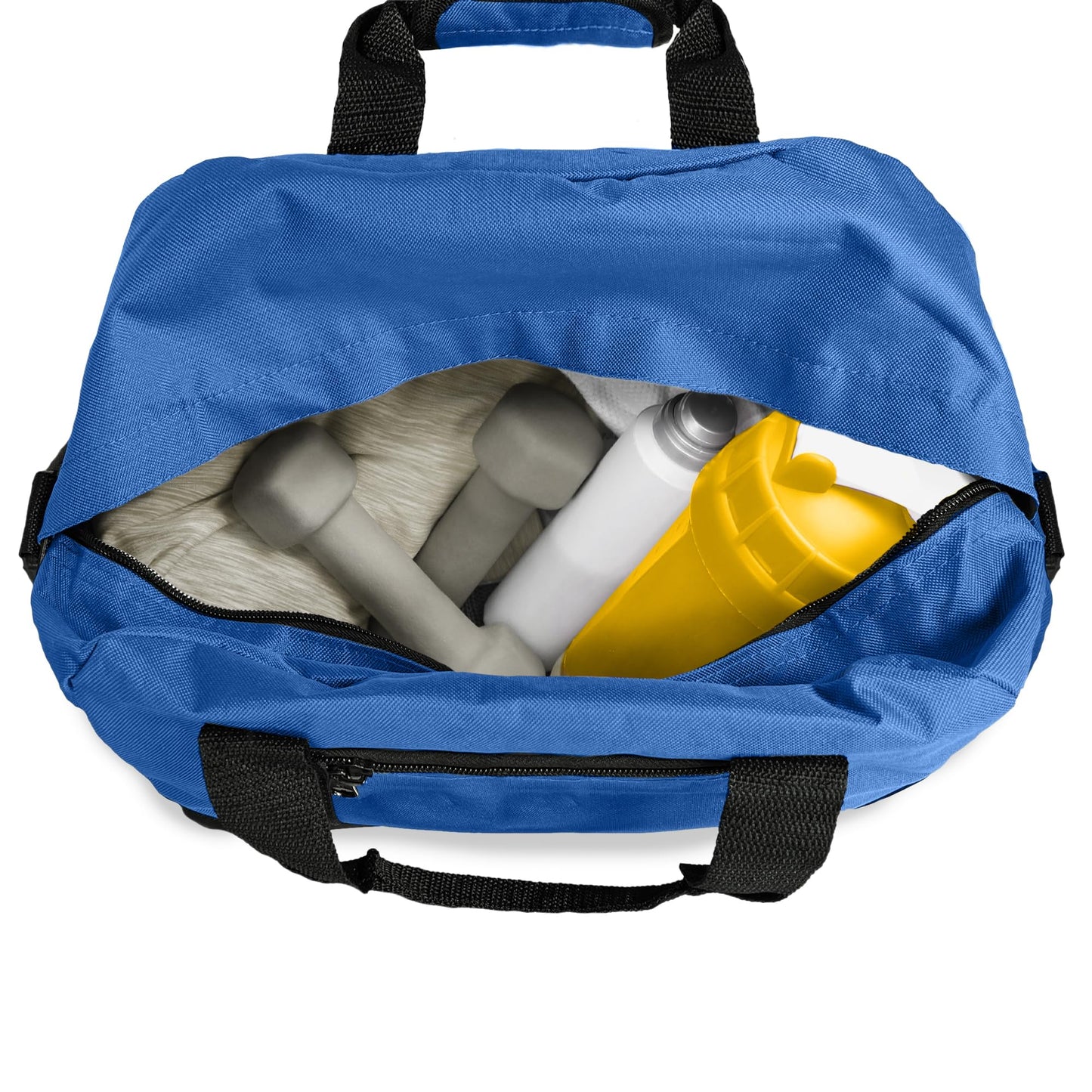 Dalix 14" Small Duffle Bag Two Toned Gym Travel Bag in Royal Blue