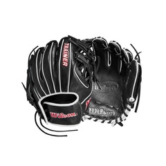 Wilson 27.5” Infield Pancake Training Baseball Glove - Right Hand Throw, Black/Red