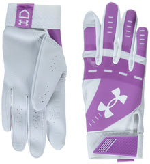 Under Armour Womens Radar Softball Gloves , (101) White / Jellyfish / White , Large