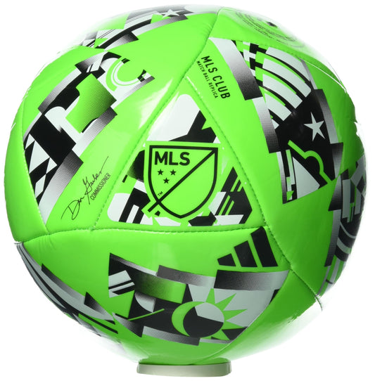 adidas MLS Club Soccer Ball, Solar Green/Black/White, 4
