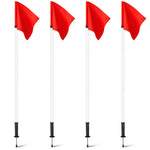 VitalCozy 4 Pcs 2 in 1 Soccer Corner Flags Agility Poles for Field 5 ft Portable Spring Loaded Soccer Flags Soccer Poles Dribbling Soccer Equipment for Training