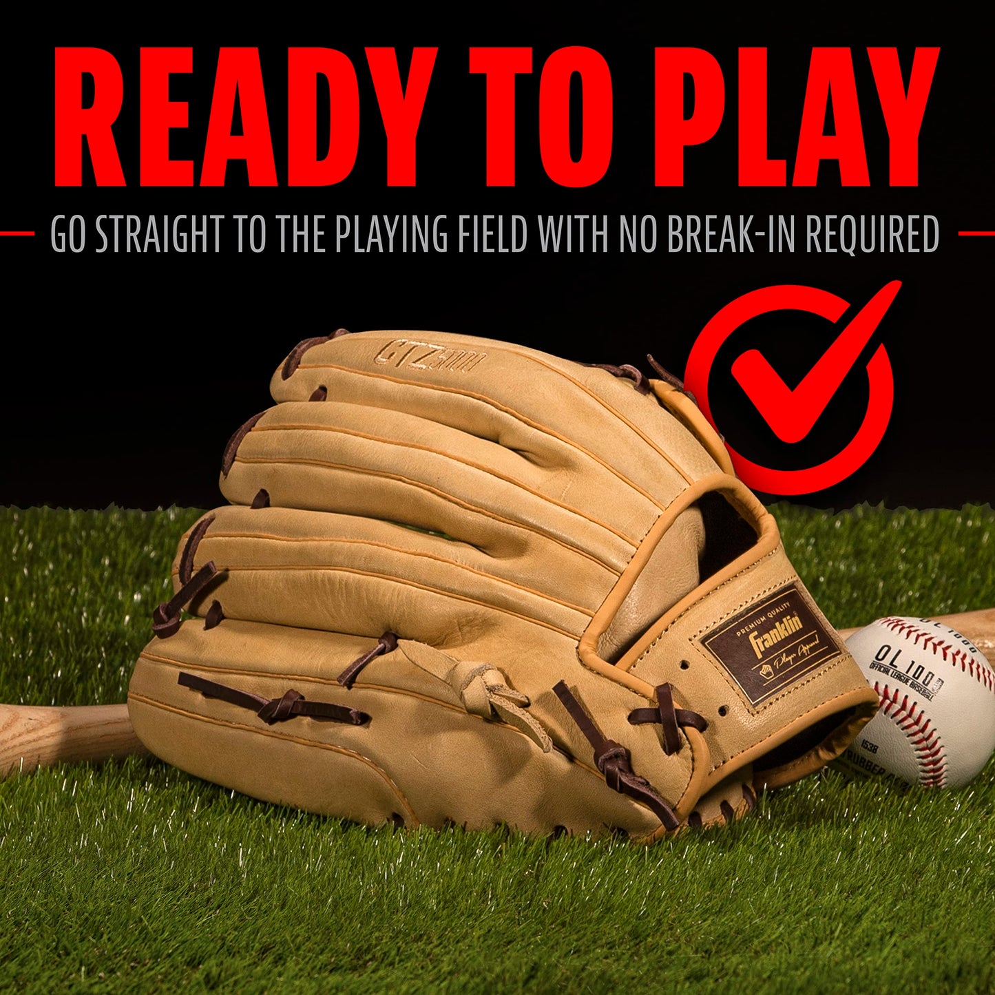Franklin Sports Baseball Fielding Glove - Men's Adult and Youth Baseball Glove - CTZ5000 Cowhide Infield and Outfield Baseball Gloves, Camel/Brown, 12.75"