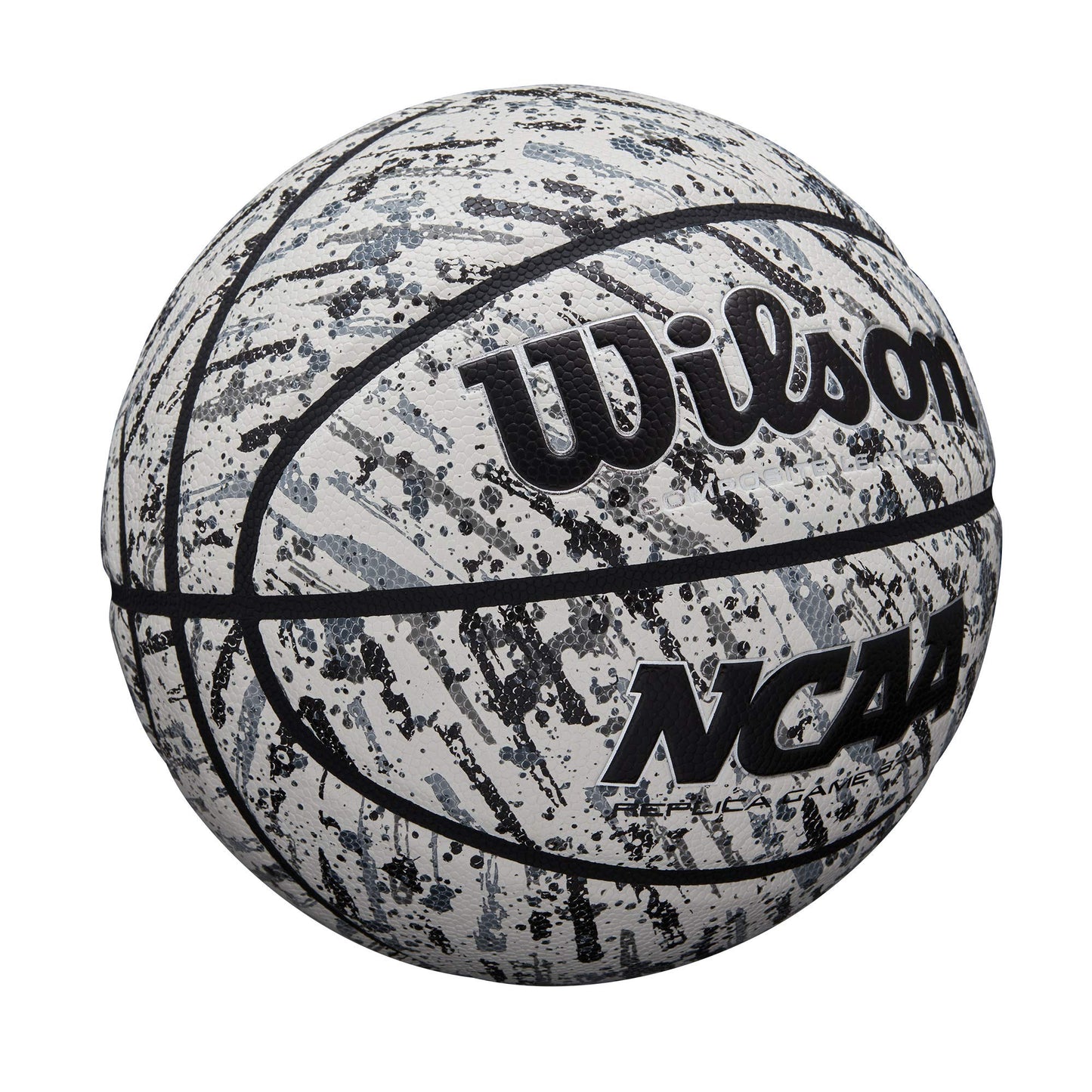 Wilson NCAA Replica Splatter Basketball - Size 7 - 29.5", Black/White